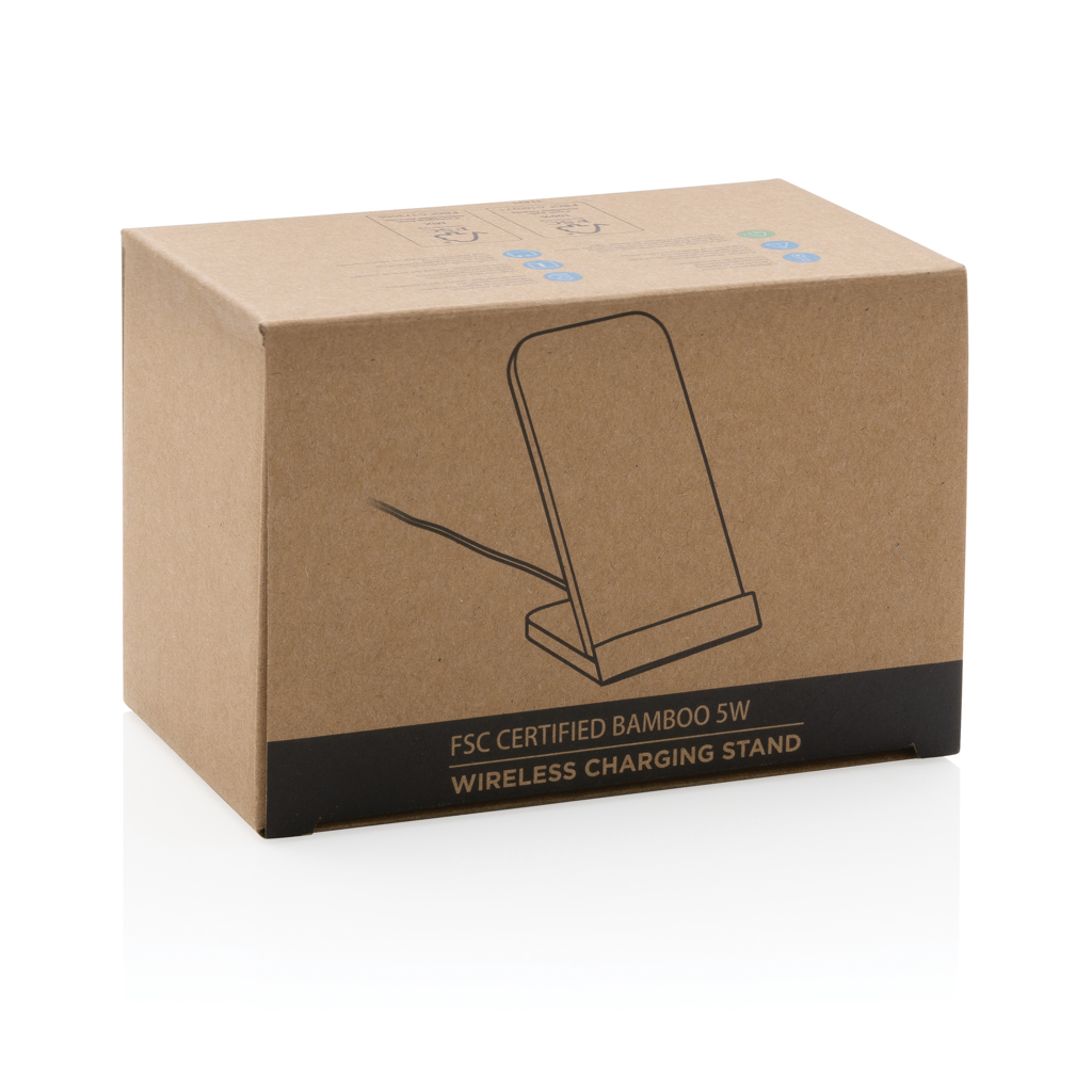 Bambus-Ladeständer 5W mit recyceltem Kabel - Ideales Werbegeschenk für Events Bambus-Ladeständer 5W mit recyceltem Kabel - Ideales Werbegeschenk für Events