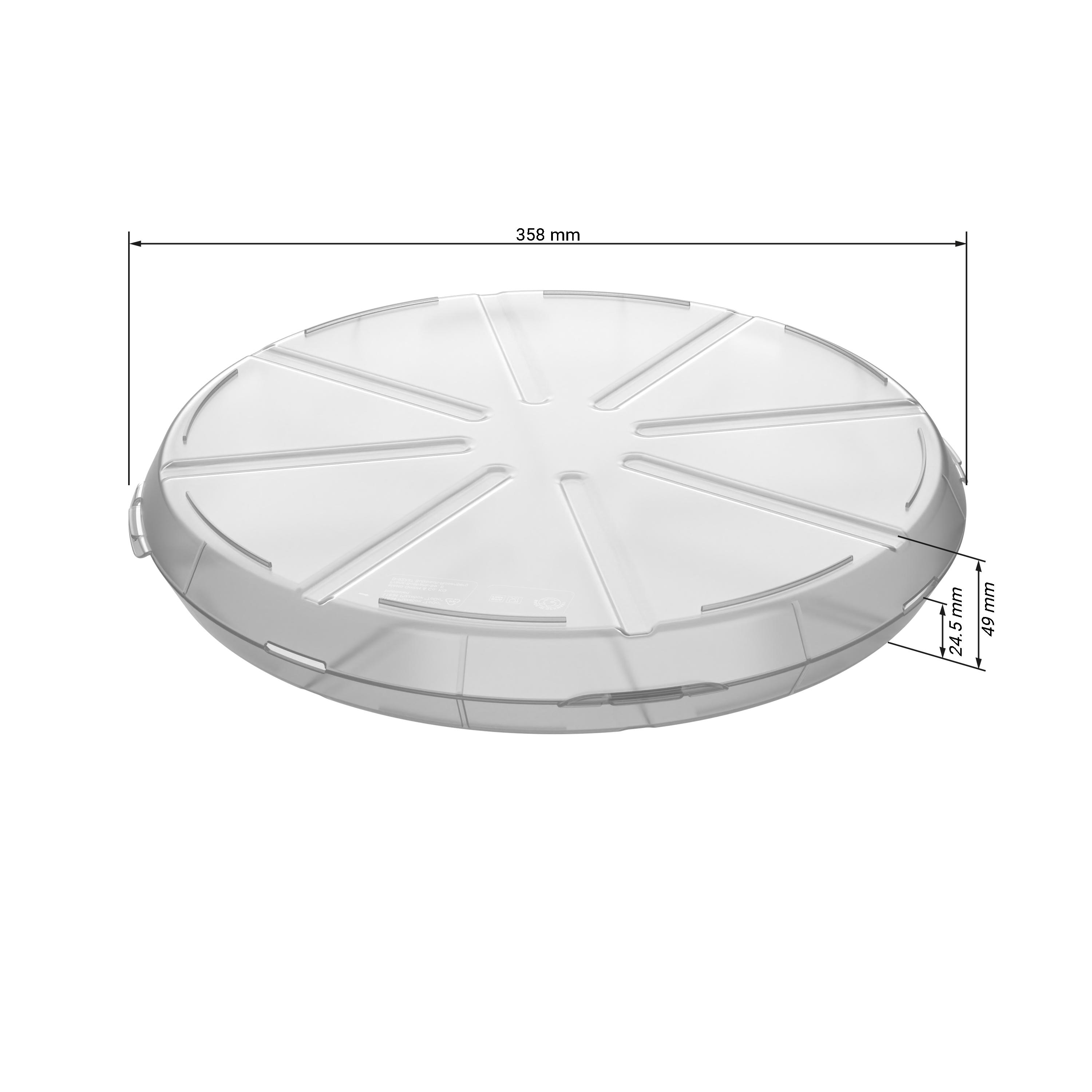 Pizzabox "ToGo" – Bemassung_Transparent Pizzabox "ToGo"