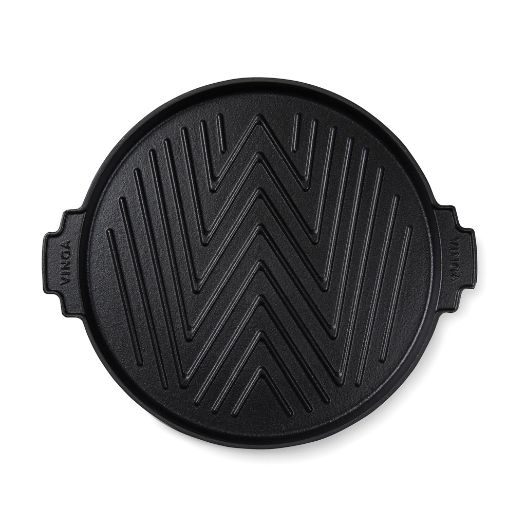 VINGA Monte Ardoise Grillpfanne 30 cm aus mattemailliertem Gusseisen