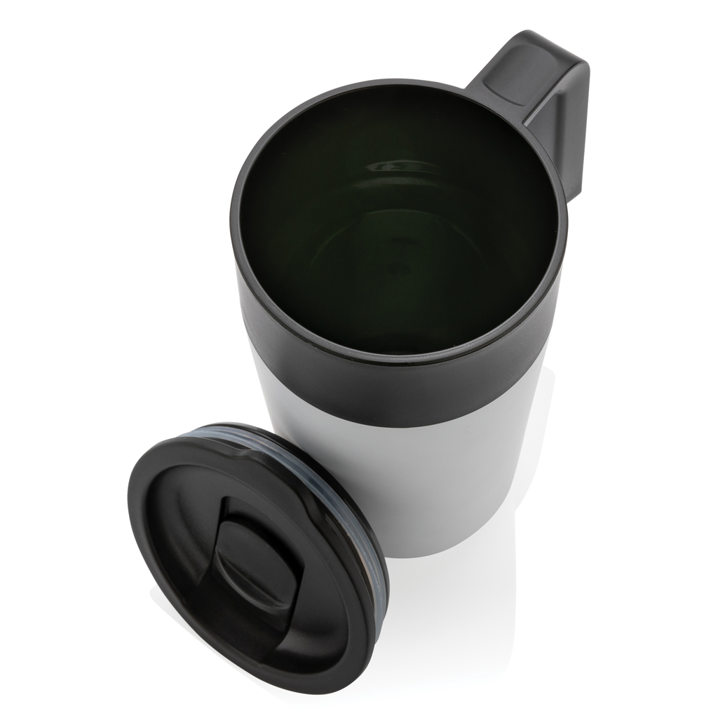 XD Collection GRS recycelter PP-Becher mit Griff 480 ml, Edelstahl, BPA-frei XD Collection GRS recycelter PP-Becher mit Griff 480 ml, Edelstahl, BPA-frei