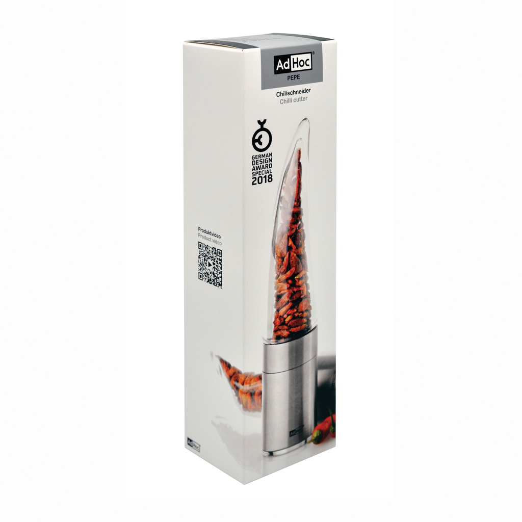 AdHoc Pepe Chili-Schneider aus Acryl und Edelstahl – mit Ihrem Logo