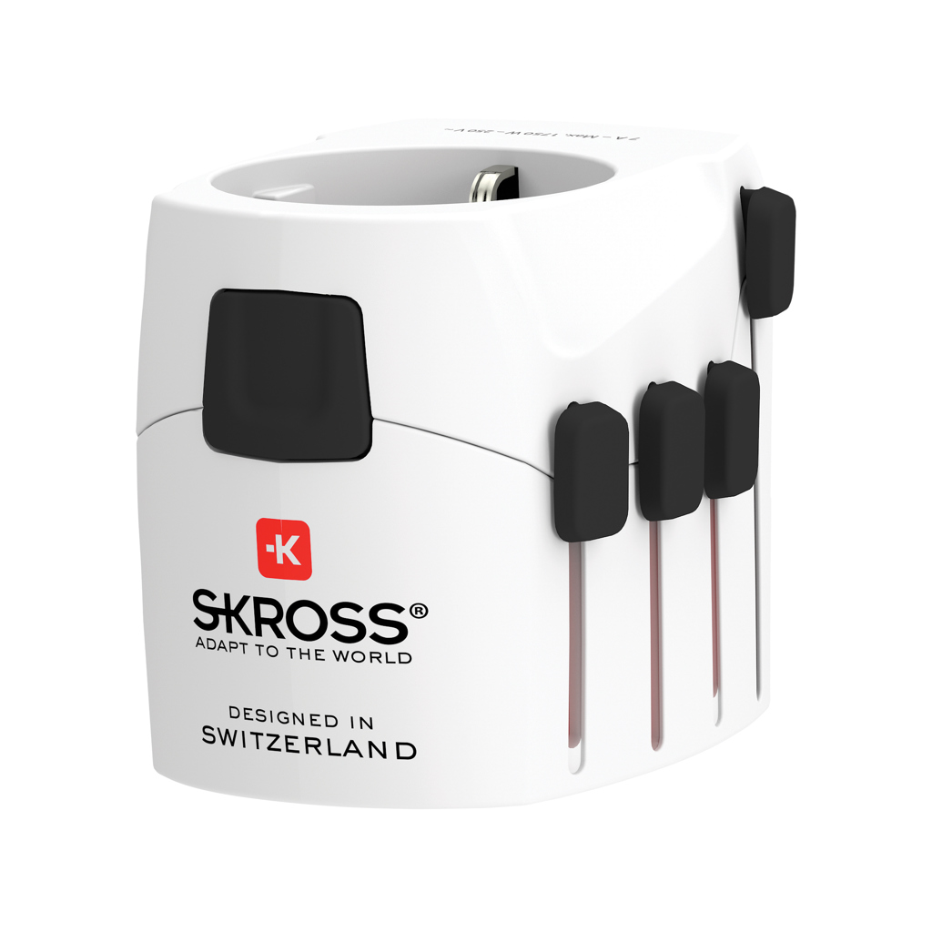 SKROSS Pro 3-Pol Reiseadapter weltweit, 100+ Länder, weiß SKROSS Pro 3-Pol Reiseadapter weltweit, 100+ Länder, weiß