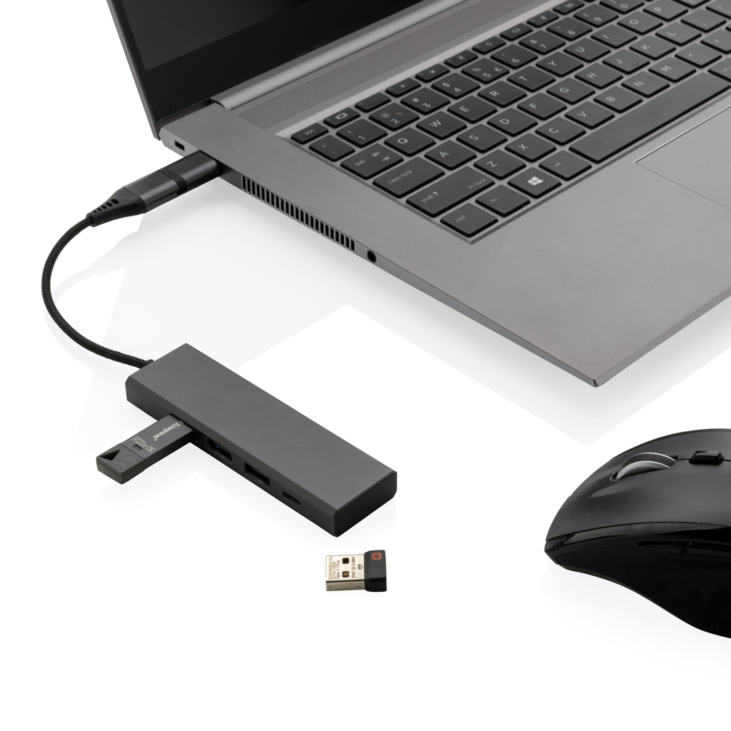TerraHub Aluminium USB-Adapter 3-in-1 für Events und Kundenbindung