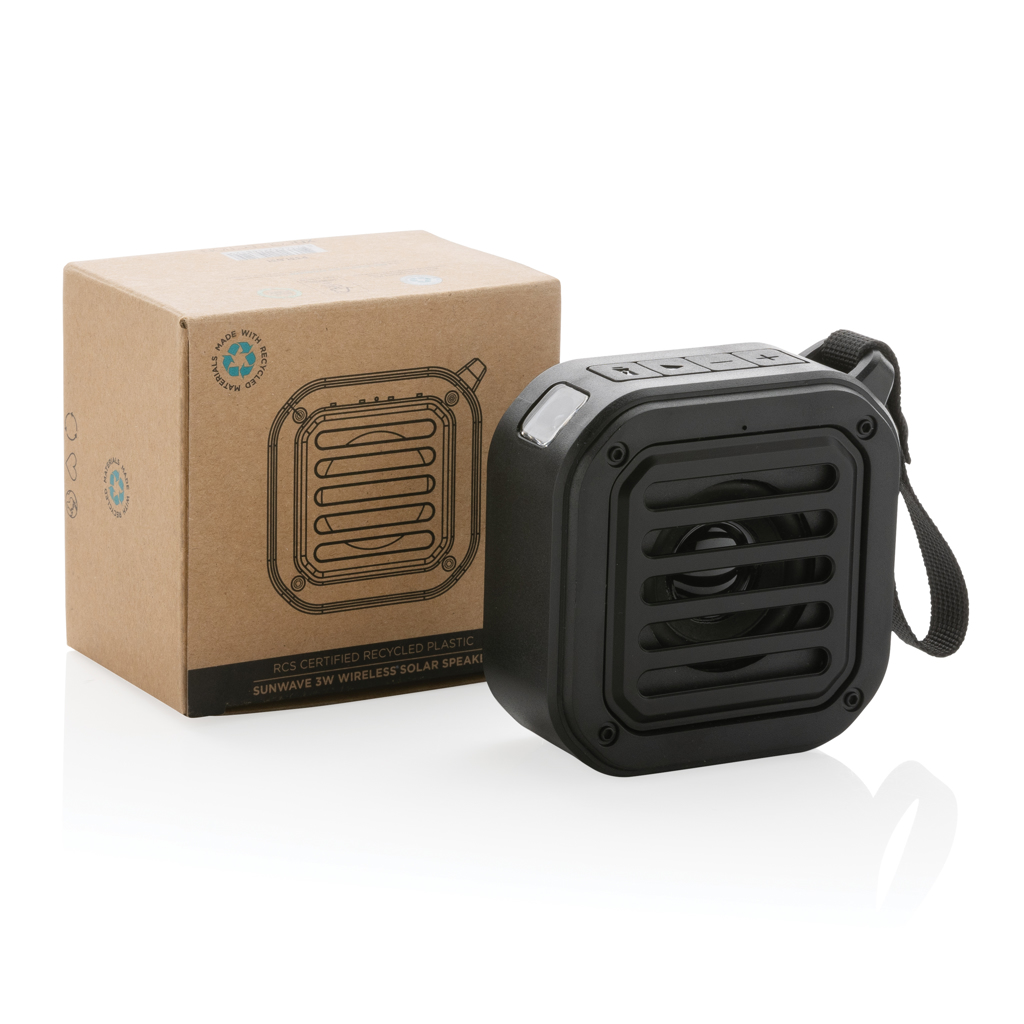 Sunwave Solar-Lautsprecher 3W aus RCS-recyceltem ABS — bedruckbar mit Logo Sunwave Solar-Lautsprecher 3W aus RCS-recyceltem ABS — bedruckbar mit Logo
