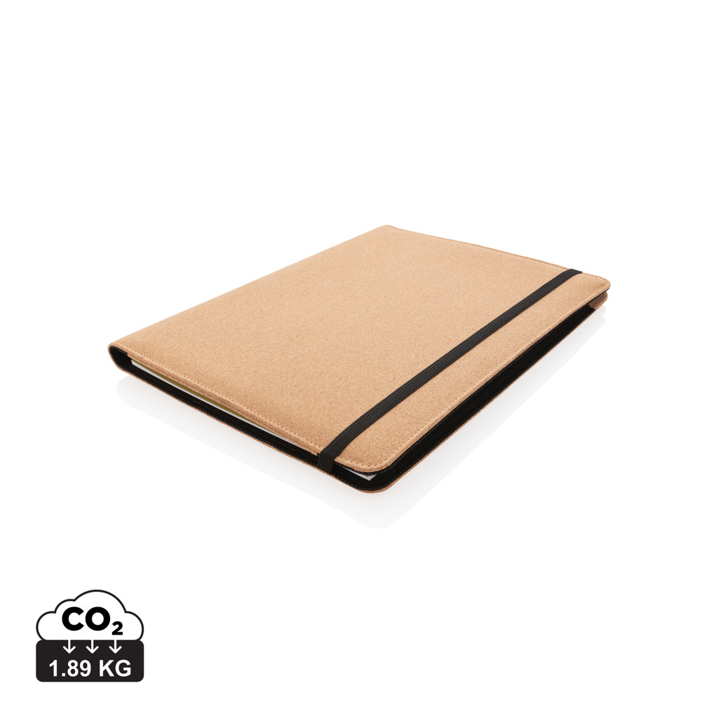 Kork A4 Portfolio-Set mit recyceltem Papier & Stift – braun Kork A4 Portfolio-Set mit recyceltem Papier & Stift – braun