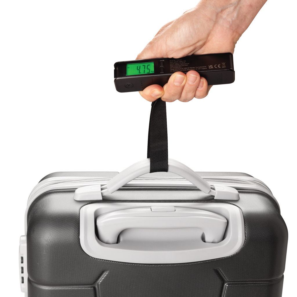 Swiss Peak 5-in-1-Kofferwaage mit Powerbank und Taschenlampe, bedruckbar Swiss Peak 5-in-1-Kofferwaage mit Powerbank und Taschenlampe, bedruckbar