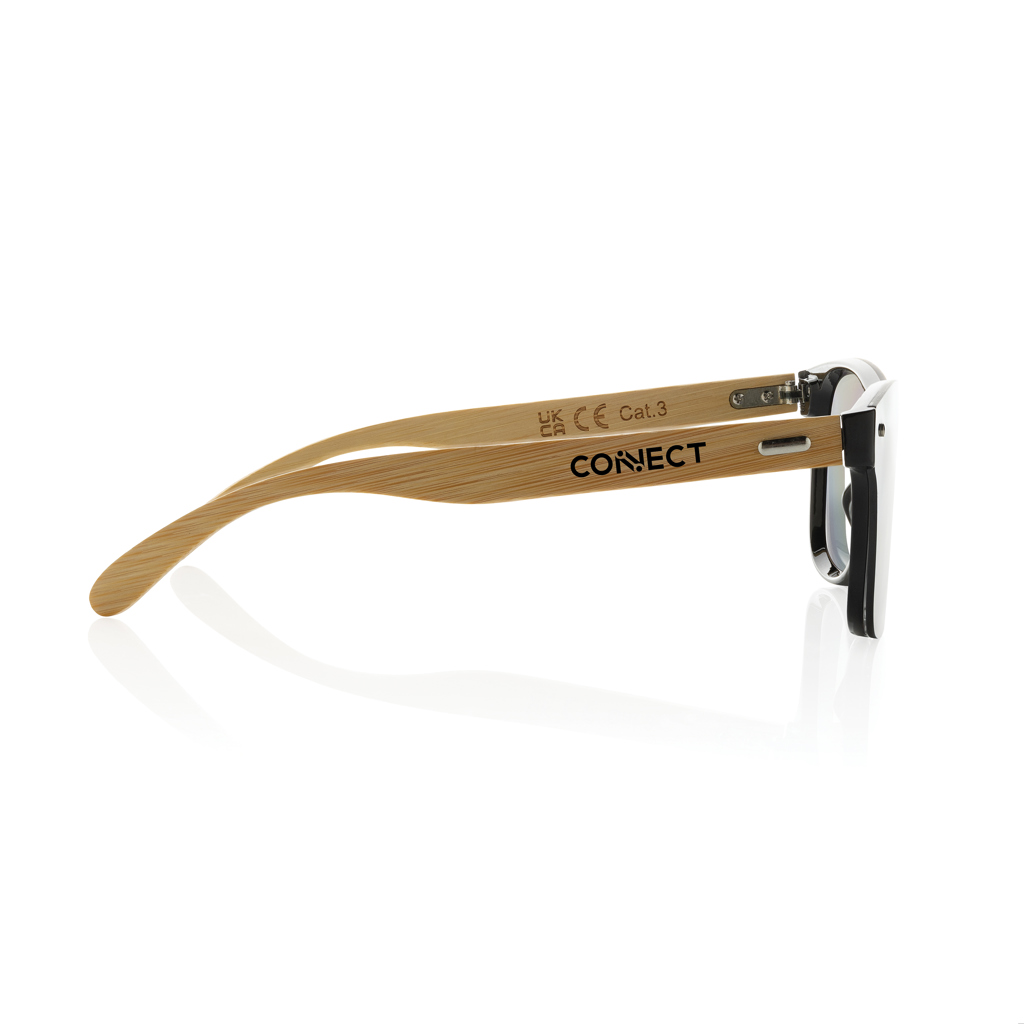 Prism Sonnenbrille aus recyceltem PC mit FSC-Bambusbügeln (RCS)