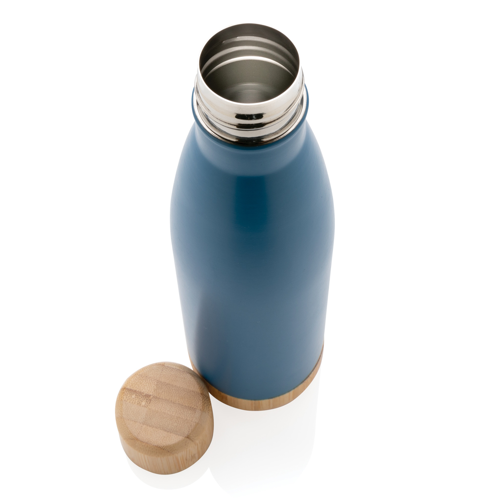 XD Collection Vakuum-Edelstahlflasche 520 ml mit Bambus-Deckel und -Boden