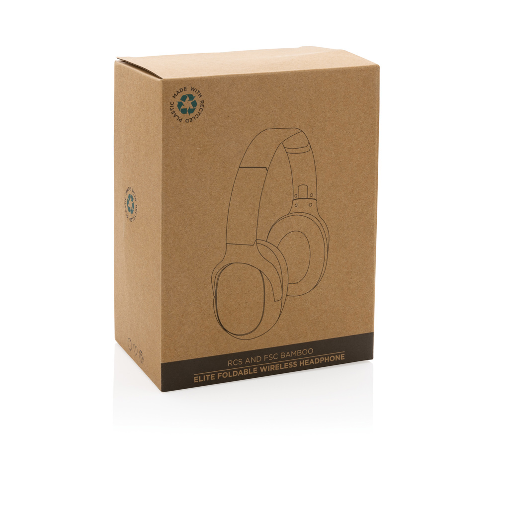 Elite Bluetooth-Kopfhörer aus RCS-ABS und FSC-Bambus, faltbar Elite Bluetooth-Kopfhörer aus RCS-ABS und FSC-Bambus, faltbar