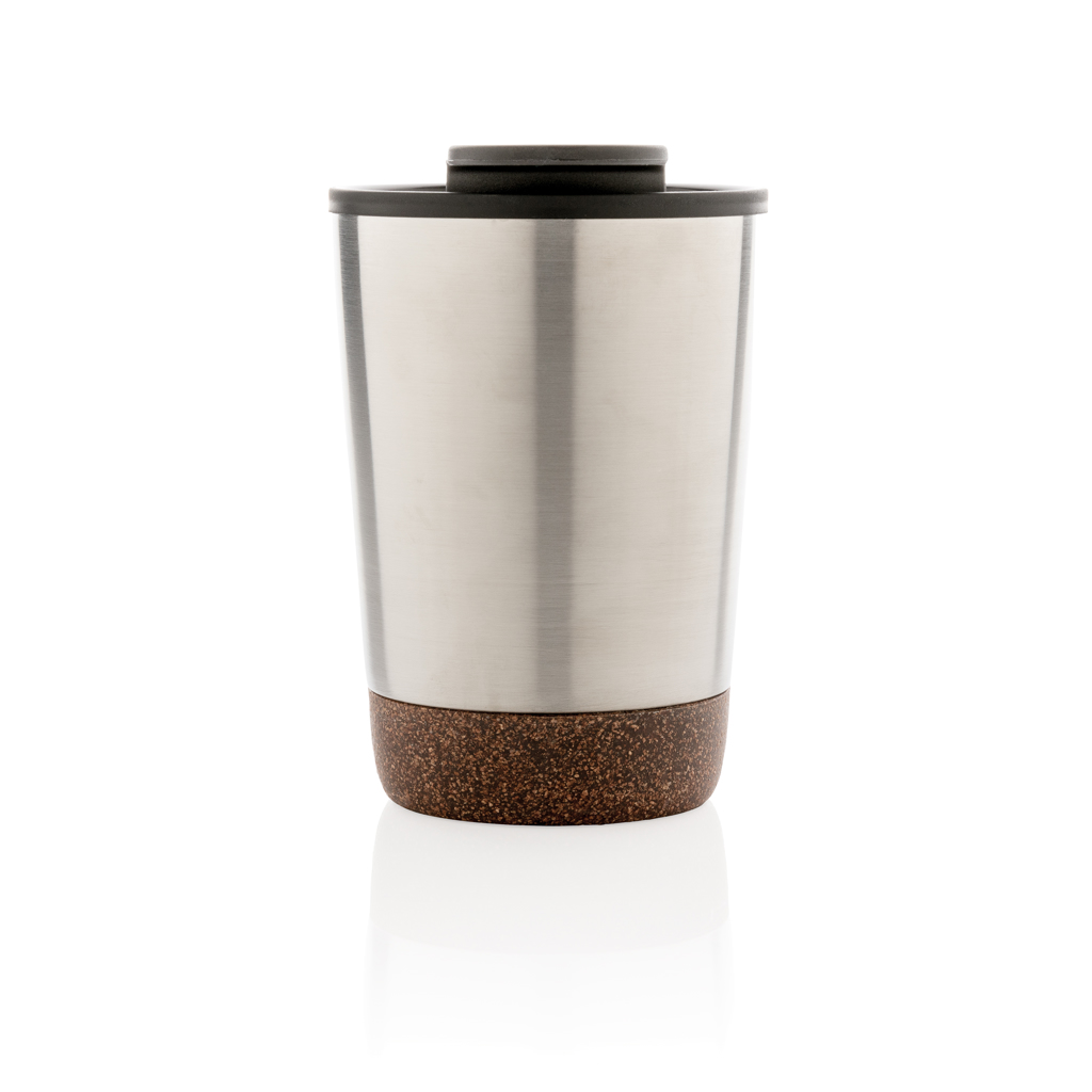 XD Collection RCS Edelstahl-Kaffeebecher mit Kork, 300 ml, mit Logo bedruckbar XD Collection RCS Edelstahl-Kaffeebecher mit Kork, 300 ml, mit Logo bedruckbar