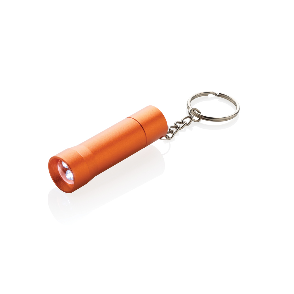 Flash 3-LED-Schlüsselanhänger-Taschenlampe aus RCS-zertifiziertem Recycling-Aluminium