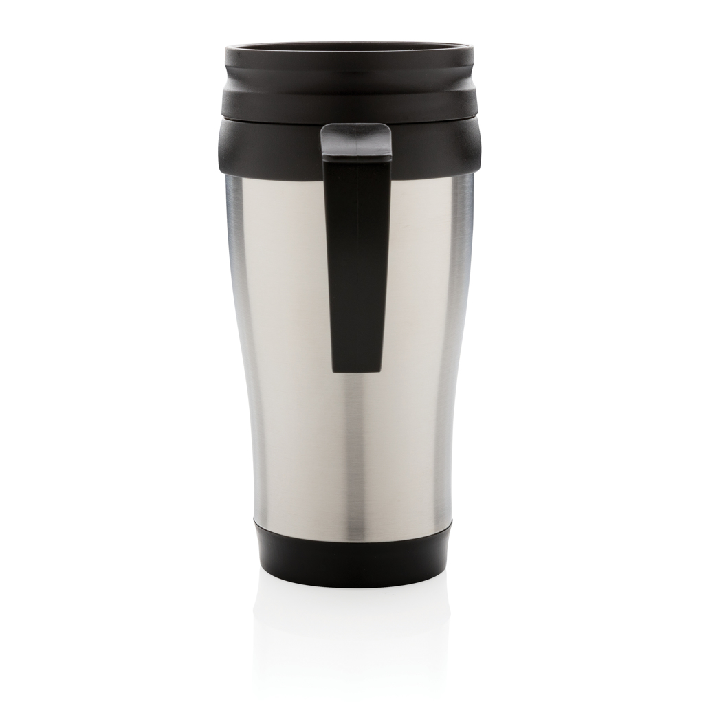 Edelstahlbecher 350 ml mit Schiebe-Deckel – silber