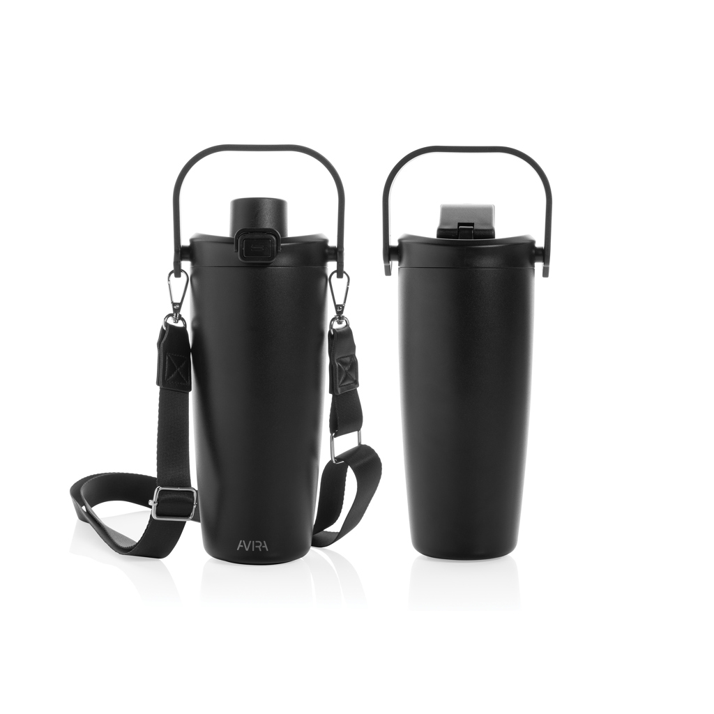Avira Ayala Crossbody Duosip Becher 600 ml aus RCS-recyceltem Edelstahl mit Logo bedrucken
