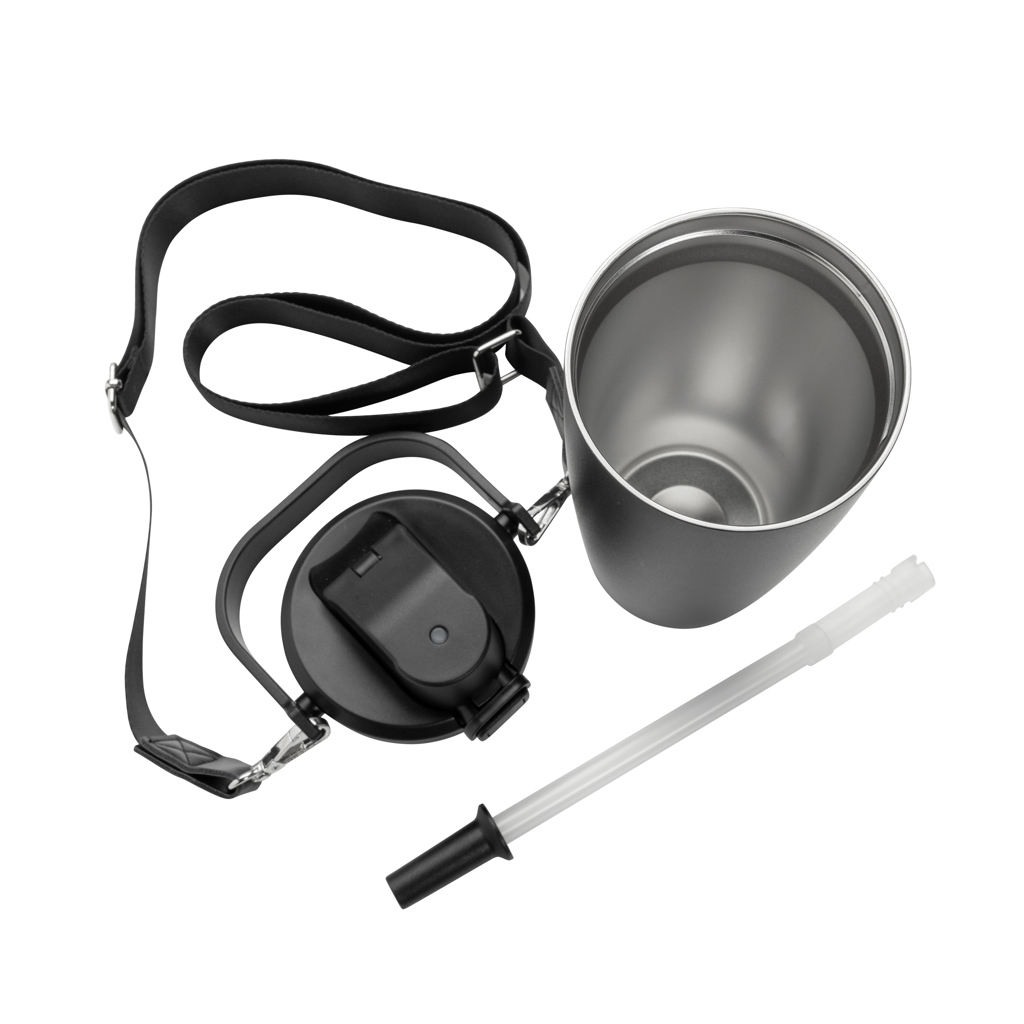 Avira Ayala Crossbody Duosip Becher 600 ml aus RCS-recyceltem Edelstahl mit Logo bedrucken