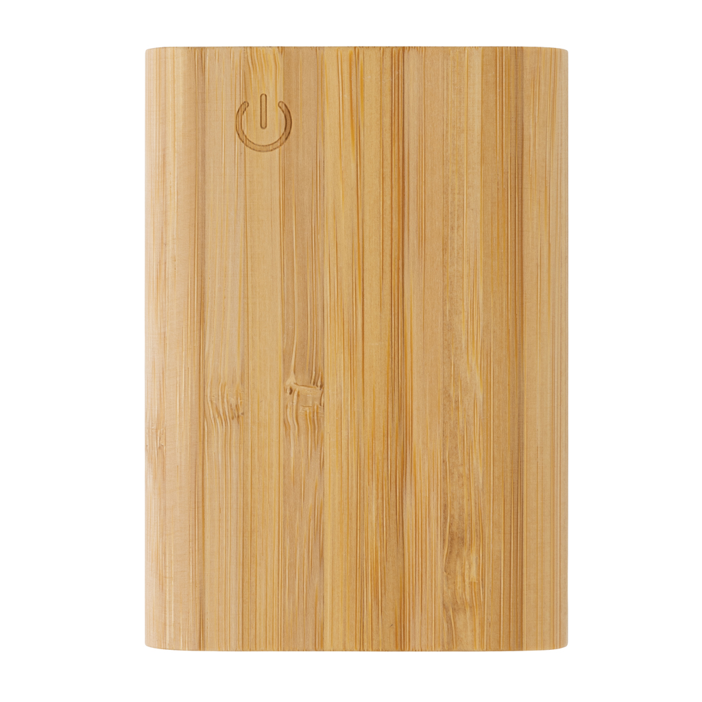 BambooPower 5000mAh Powerbank für Events und Messen mit Logo-Option BambooPower 5000mAh Powerbank für Events und Messen mit Logo-Option