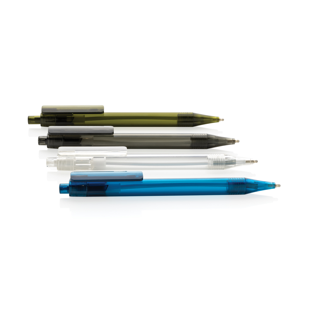 GRS rPET X8 Stift transparent – Edles Werbegeschenk für Events und Messen