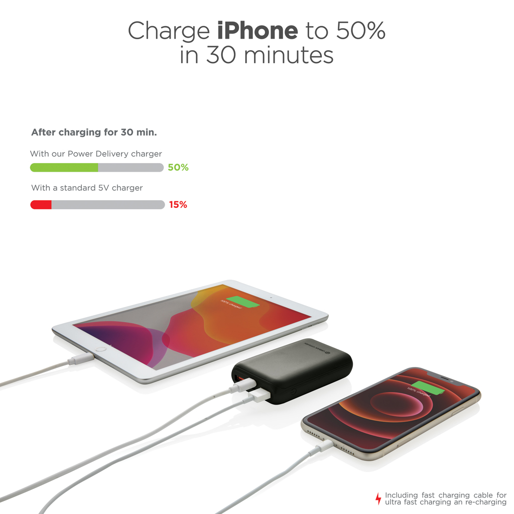 Urban Vitamin Alameda 10.000mAh 18W PD Powerbank mit Logo bedrucken