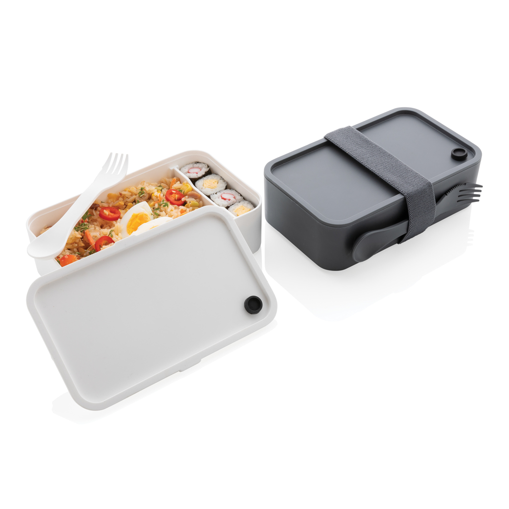 Lunchbox mit Göffel aus PP, 0,8 Liter, BPA-frei, mit Tampondruck Lunchbox mit Göffel aus PP, 0,8 Liter, BPA-frei, mit Tampondruck