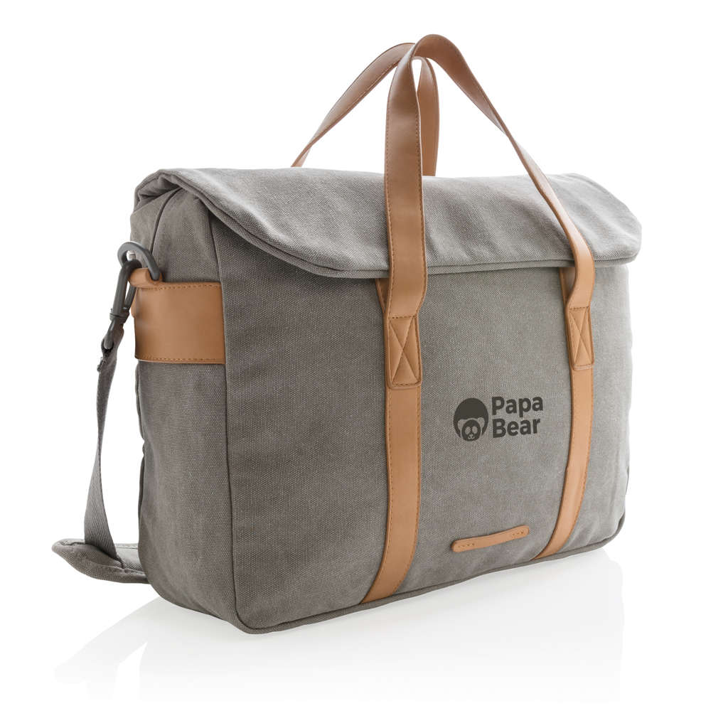 XD Collection Canvas-Laptoptasche bis 15,6 Zoll, PVC-frei, bedruckbar