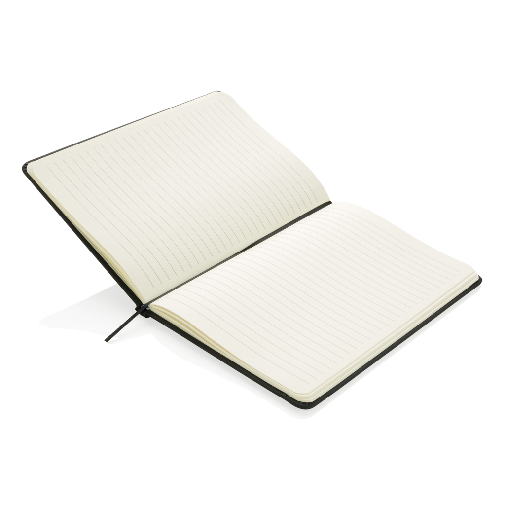 XD Collection A5 Notizbuch mit PU-Hardcover, liniert, schwarz – mit Logo veredelbar