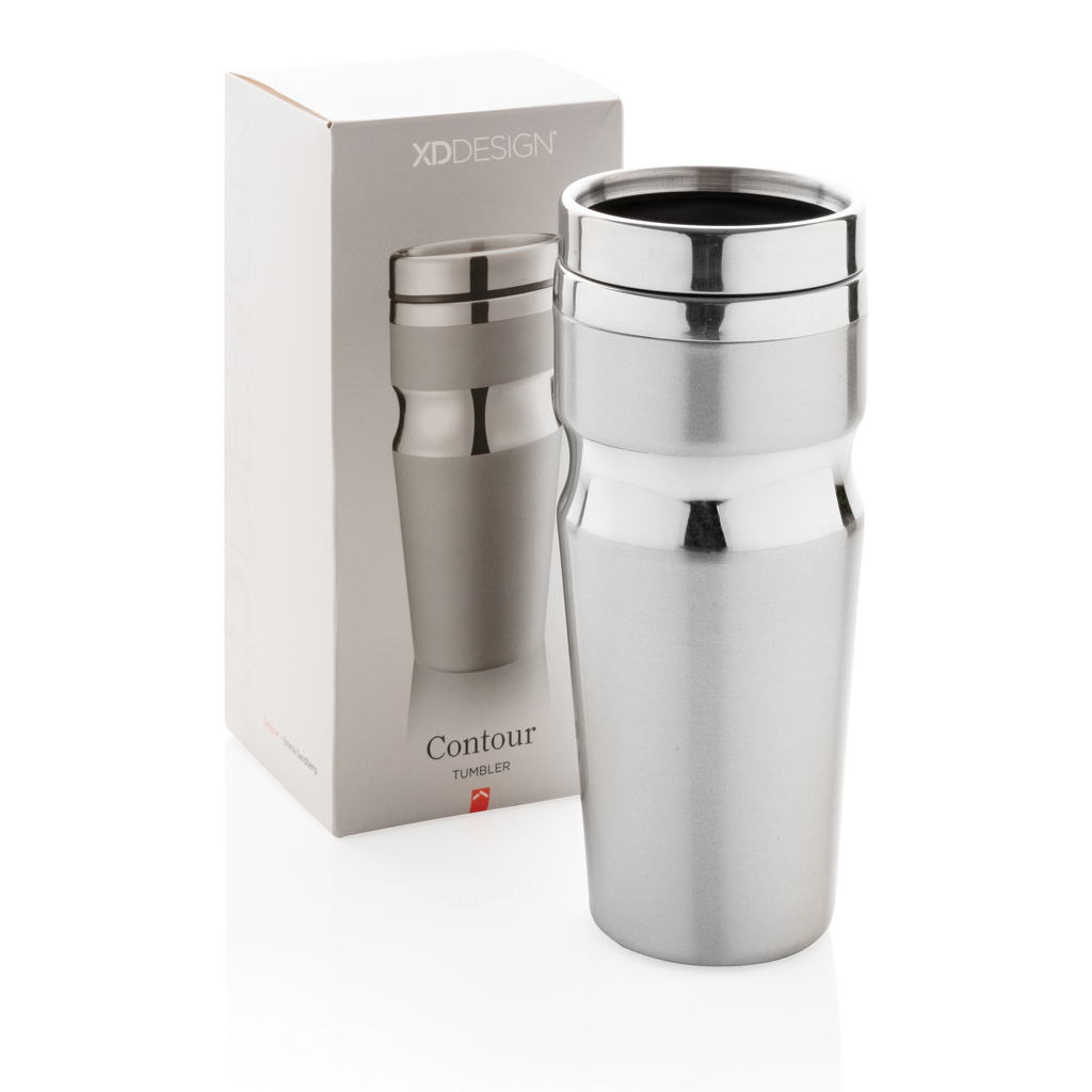 XD Design Contour Becher 350 ml Edelstahl mit PP-Deckel (bedruckbar)