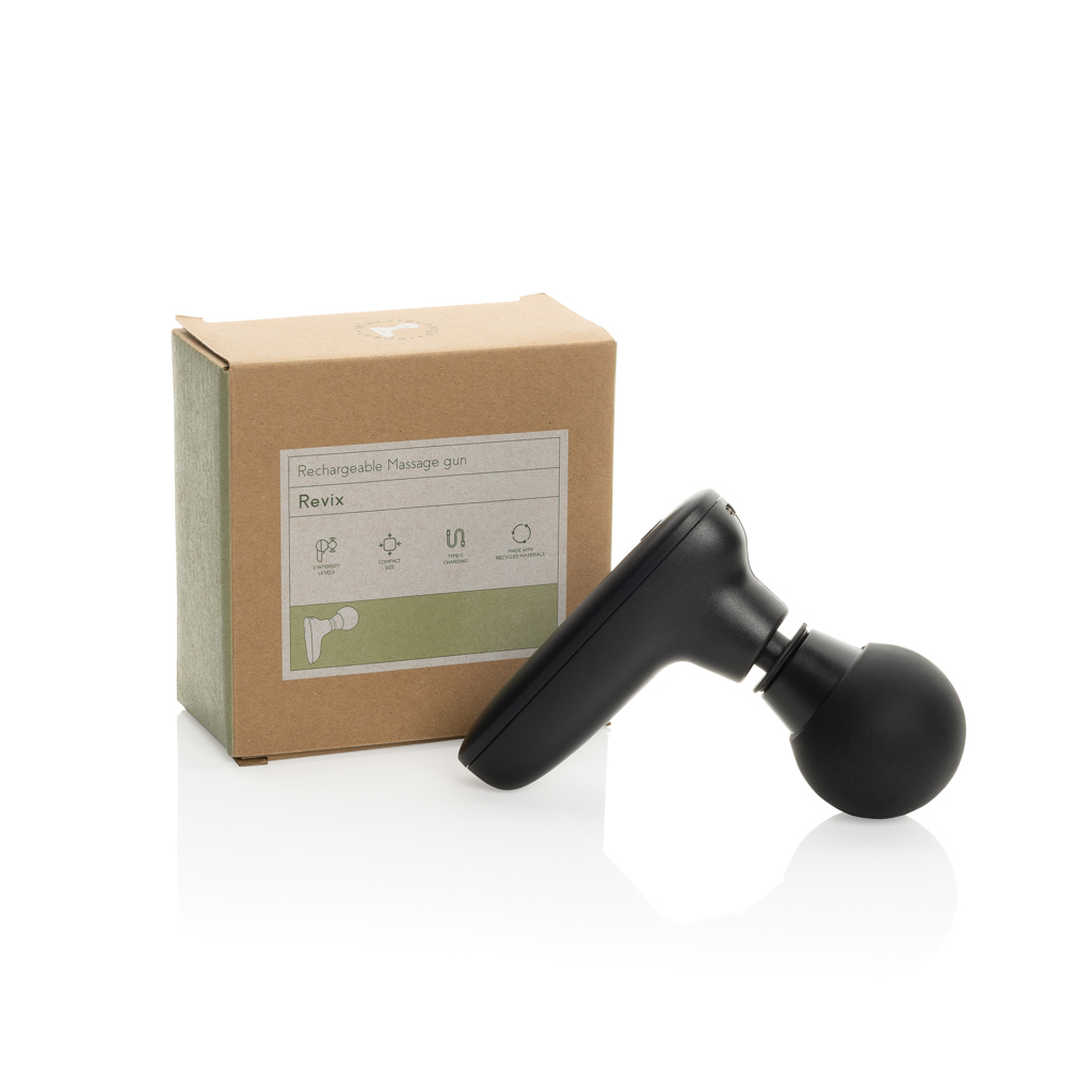 Revix Massage-Gun aus recyceltem ABS – mit Logo bedruckbar