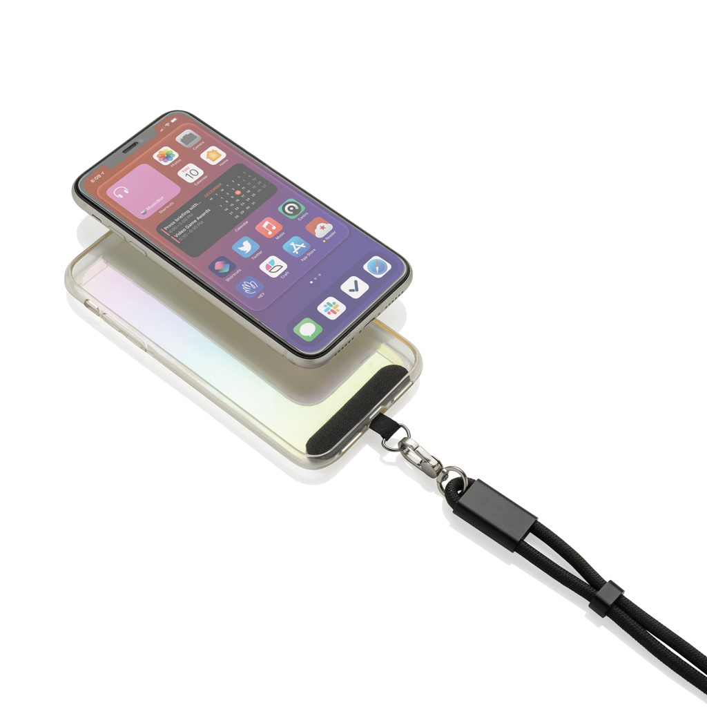 RCS‑zert. rPET 60W USB‑C Handgelenk‑Kabel – schwarz RCS‑zert. rPET 60W USB‑C Handgelenk‑Kabel – schwarz