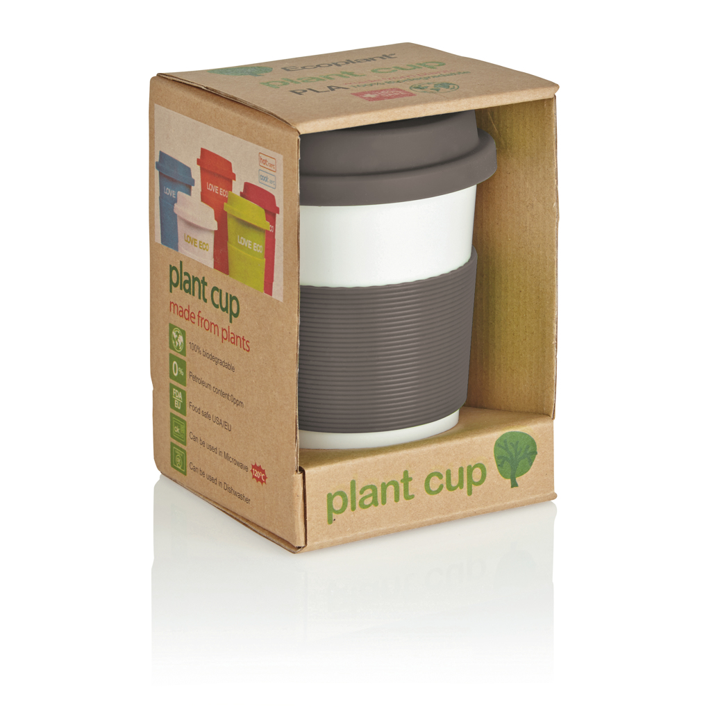 ECO PLA Kaffeebecher 350 ml mit Silikongriff – bedruckbar ECO PLA Kaffeebecher 350 ml mit Silikongriff – bedruckbar