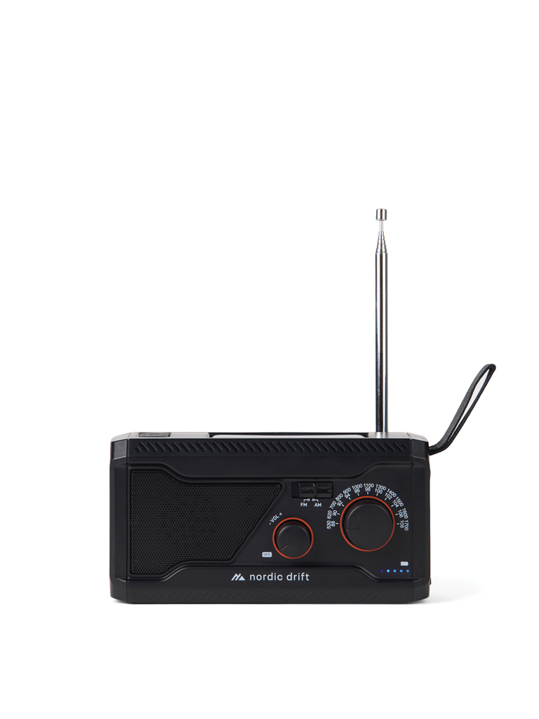 Nordic Drift Titan Notfallradio IPX4 mit Handkurbel, Solarpanel und 4000-mAh-Powerbank – mit Logo bedruckbar Nordic Drift Titan Notfallradio IPX4 mit Handkurbel, Solarpanel und 4000-mAh-Powerbank – mit Logo bedruckbar