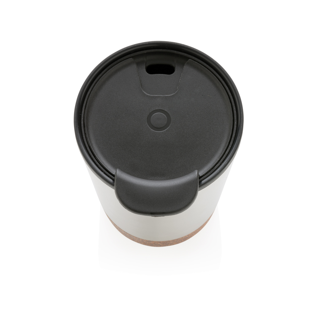 XD Collection RCS Edelstahl-Kaffeebecher mit Kork, 300 ml, mit Logo bedruckbar XD Collection RCS Edelstahl-Kaffeebecher mit Kork, 300 ml, mit Logo bedruckbar