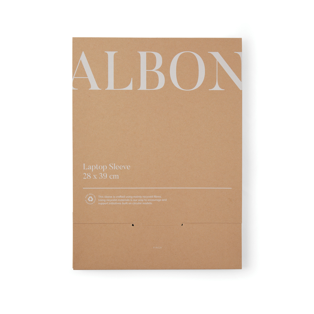VINGA Albon Laptop-Sleeve 17 Zoll aus GRS-recyceltem Filz mit PU-Klappe