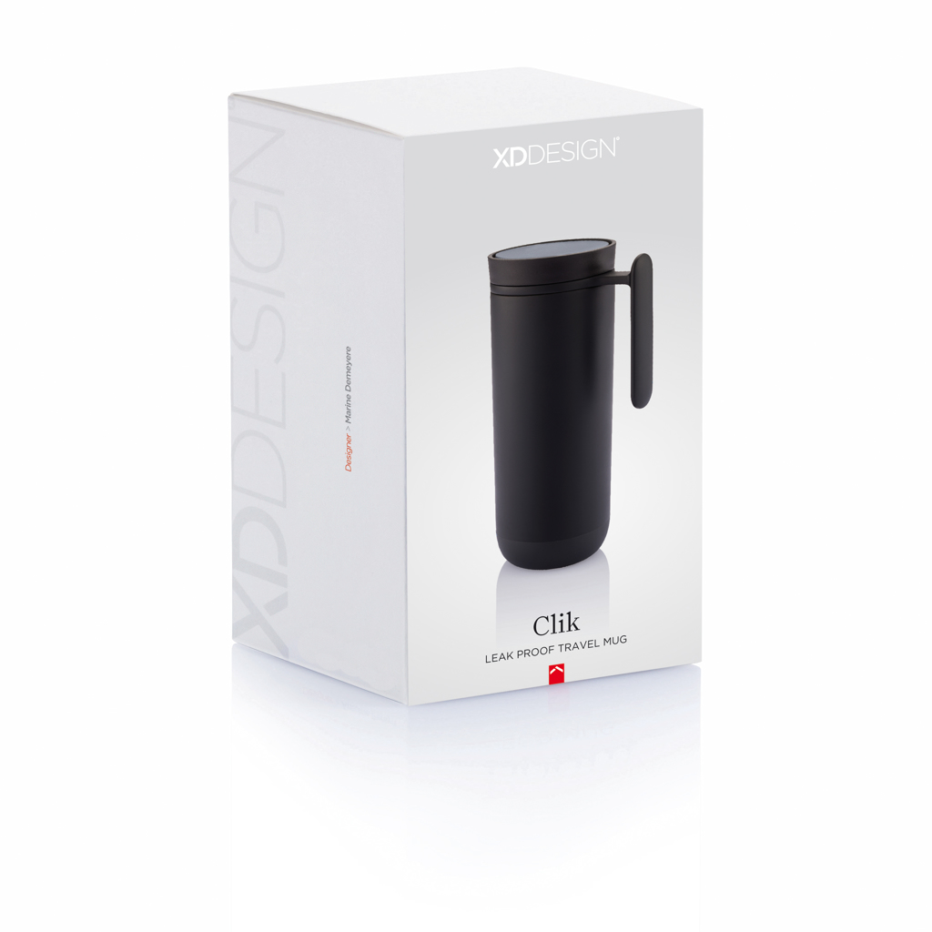 XD Design Clik Reisebecher 225 ml mit Griff, doppelwandig & auslaufsicher