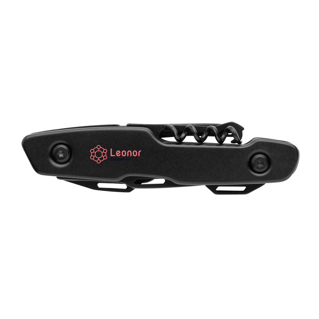Gear X Multifunktions-Messer mit 13 Funktionen, Edelstahl, schwarz – gravierbar