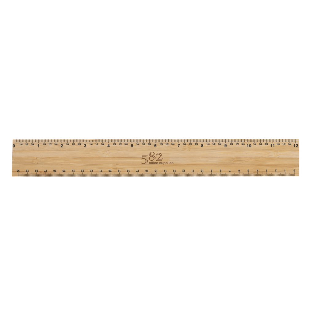 Timberson Bambuslineal 30 cm aus FSC®-Bambus, doppelseitig — XD Collection