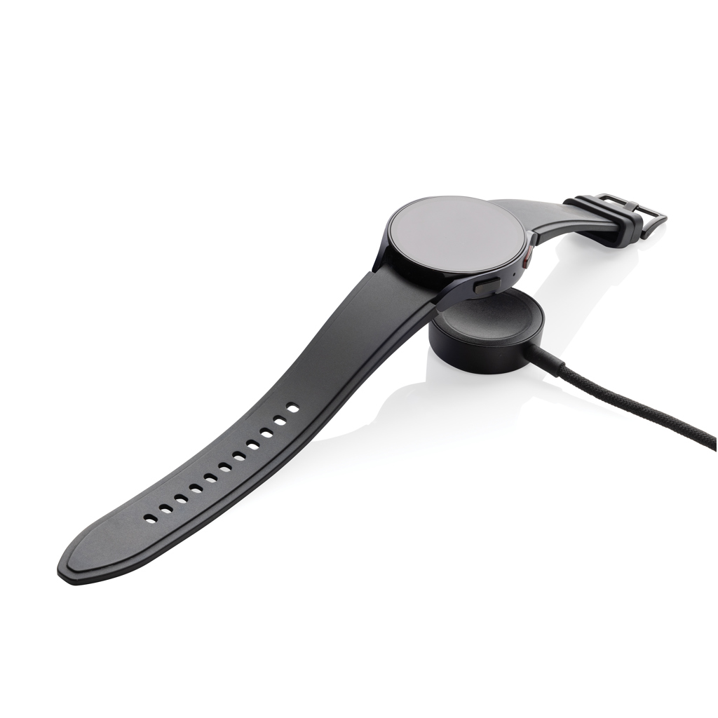 RCS-zertifiziertes 6-in-1 rPET-Ladekabel mit Uhrenlader grau