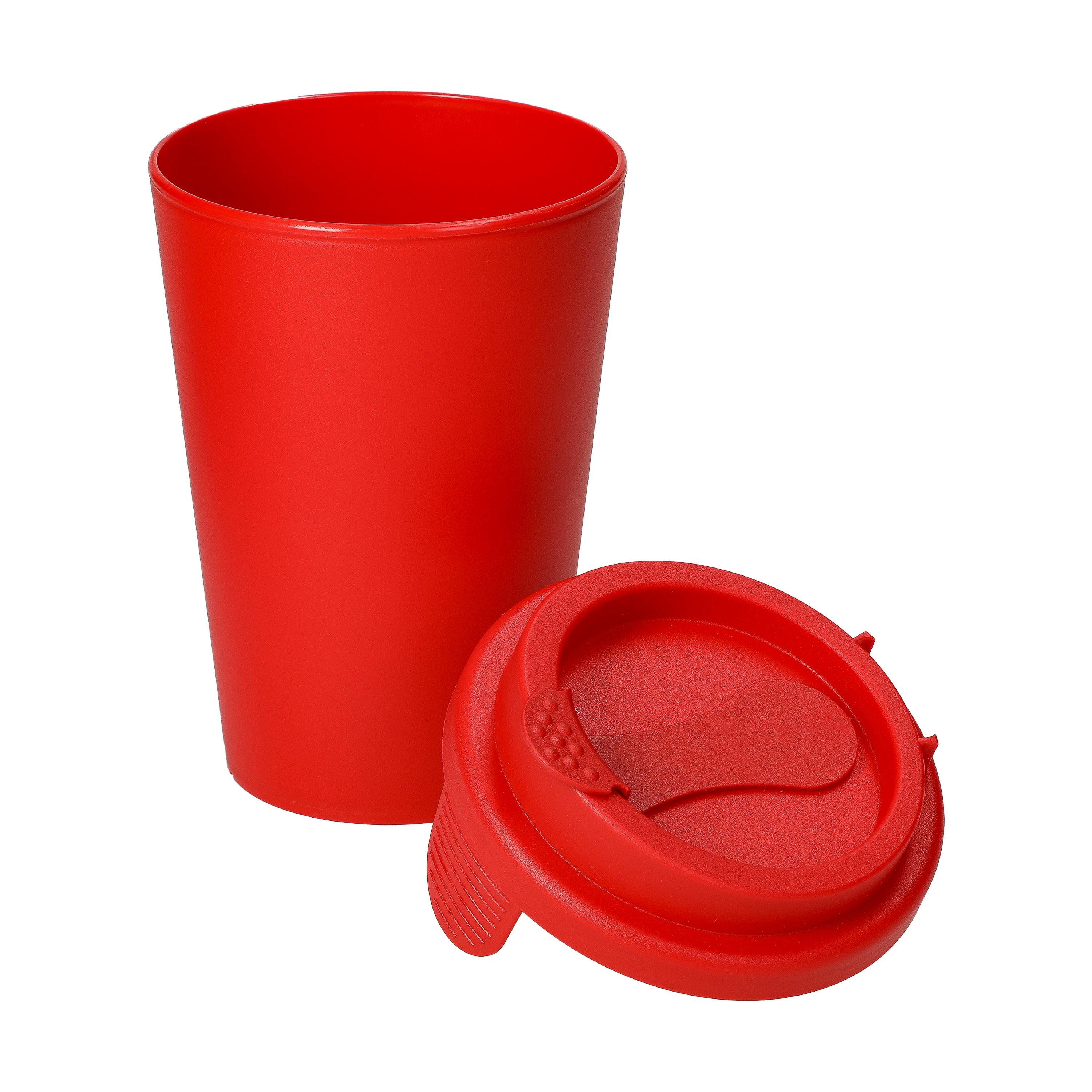 Trinkbecher "Turin" mit Deckel – DET4_Rot Trinkbecher "Turin" mit Deckel