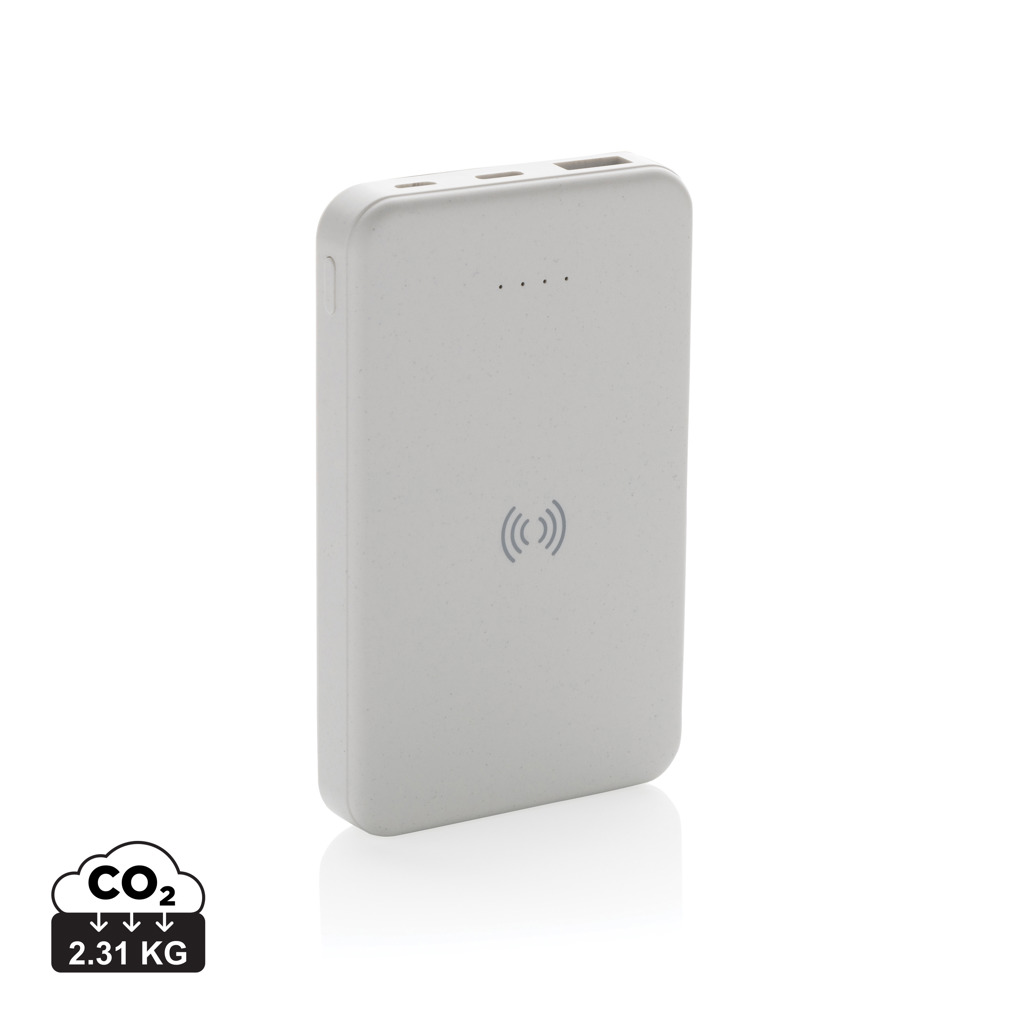 XD Collection Wireless Powerbank 5.000 mAh aus RCS-recyceltem ABS, mit Logo veredelbar