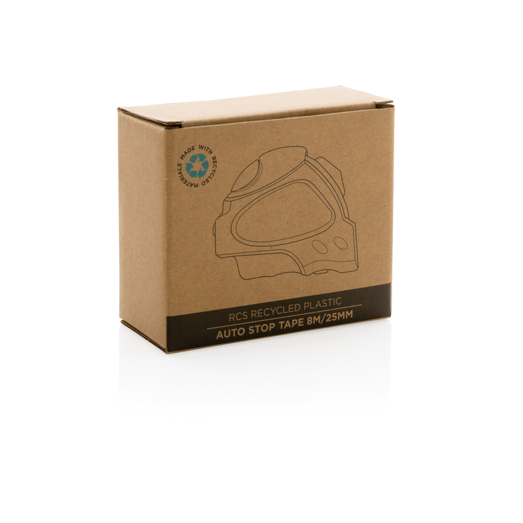 XD Collection Auto-Stop-Maßband 8m aus recyceltem ABS mit Logo bedrucken XD Collection Auto-Stop-Maßband 8m aus recyceltem ABS mit Logo bedrucken