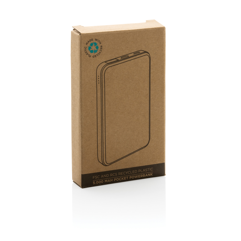 XD Collection 5.000 mAh Powerbank P322.37 aus recyceltem ABS und FSC-Bambus, bedruckbar XD Collection 5.000 mAh Powerbank P322.37 aus recyceltem ABS und FSC-Bambus, bedruckbar