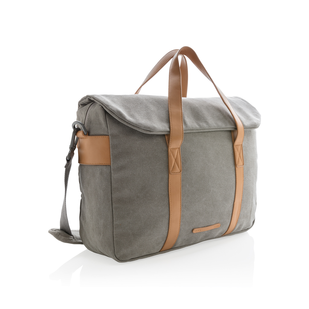 XD Collection Canvas-Laptoptasche bis 15,6 Zoll, PVC-frei, bedruckbar