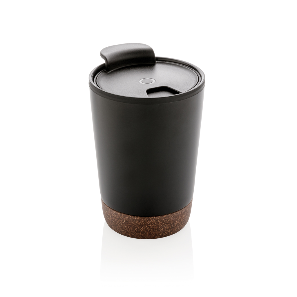 XD Collection RCS Edelstahl-Kaffeebecher mit Kork, 300 ml, mit Logo bedruckbar XD Collection RCS Edelstahl-Kaffeebecher mit Kork, 300 ml, mit Logo bedruckbar