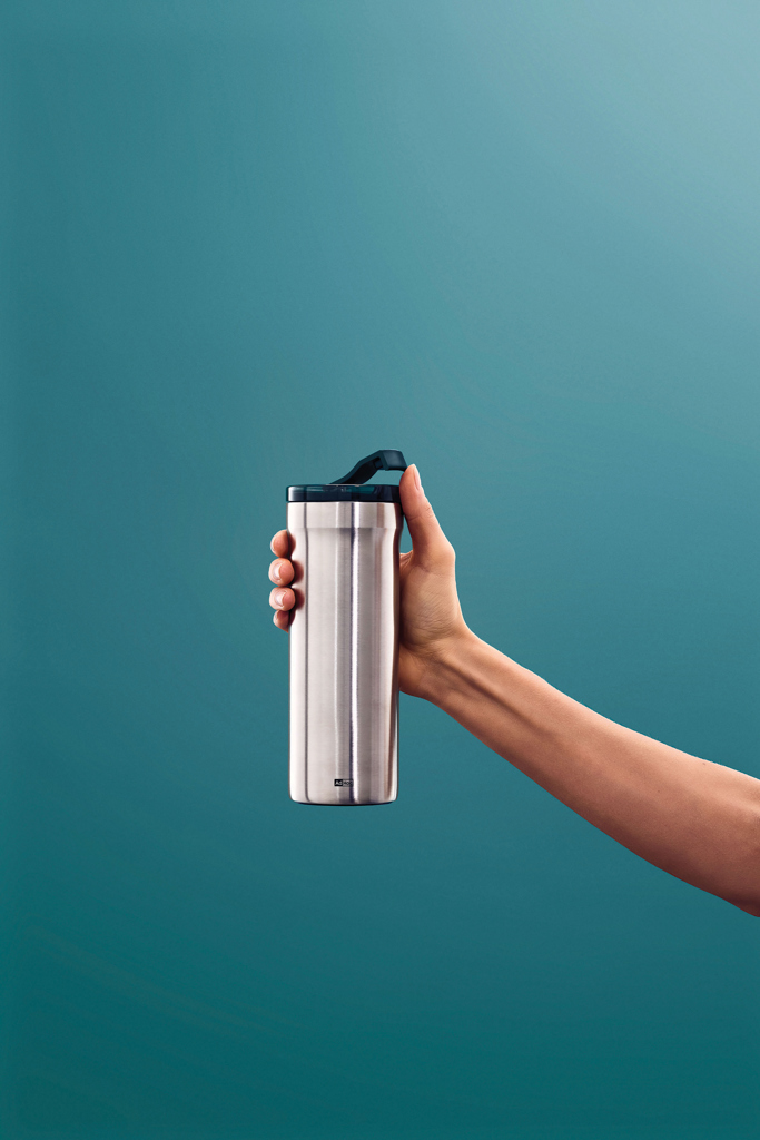 AdHoc Thermobecher Pulse 500 ml aus Edelstahl mit Logo