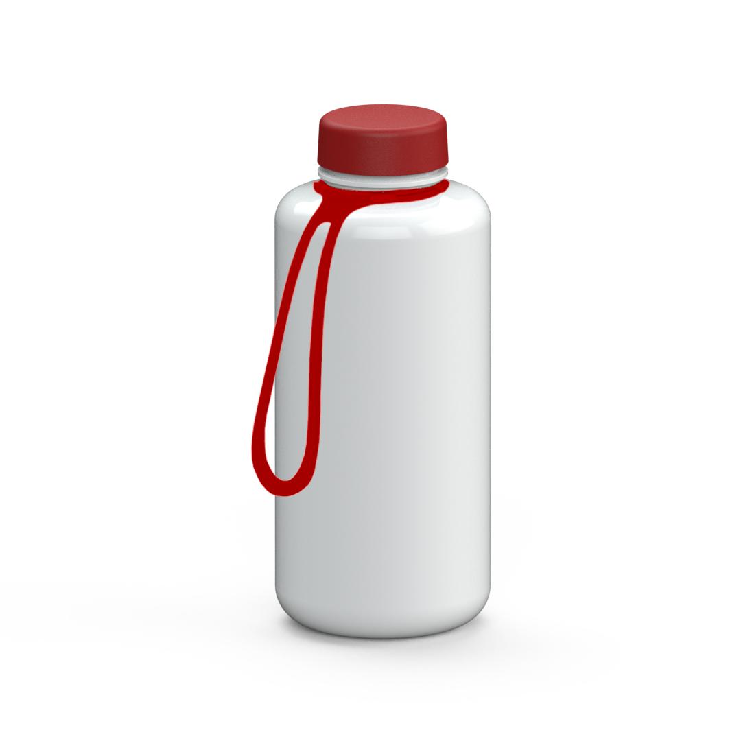Trinkflasche "Refresh", 1,0 l, inkl. Strap – weiss