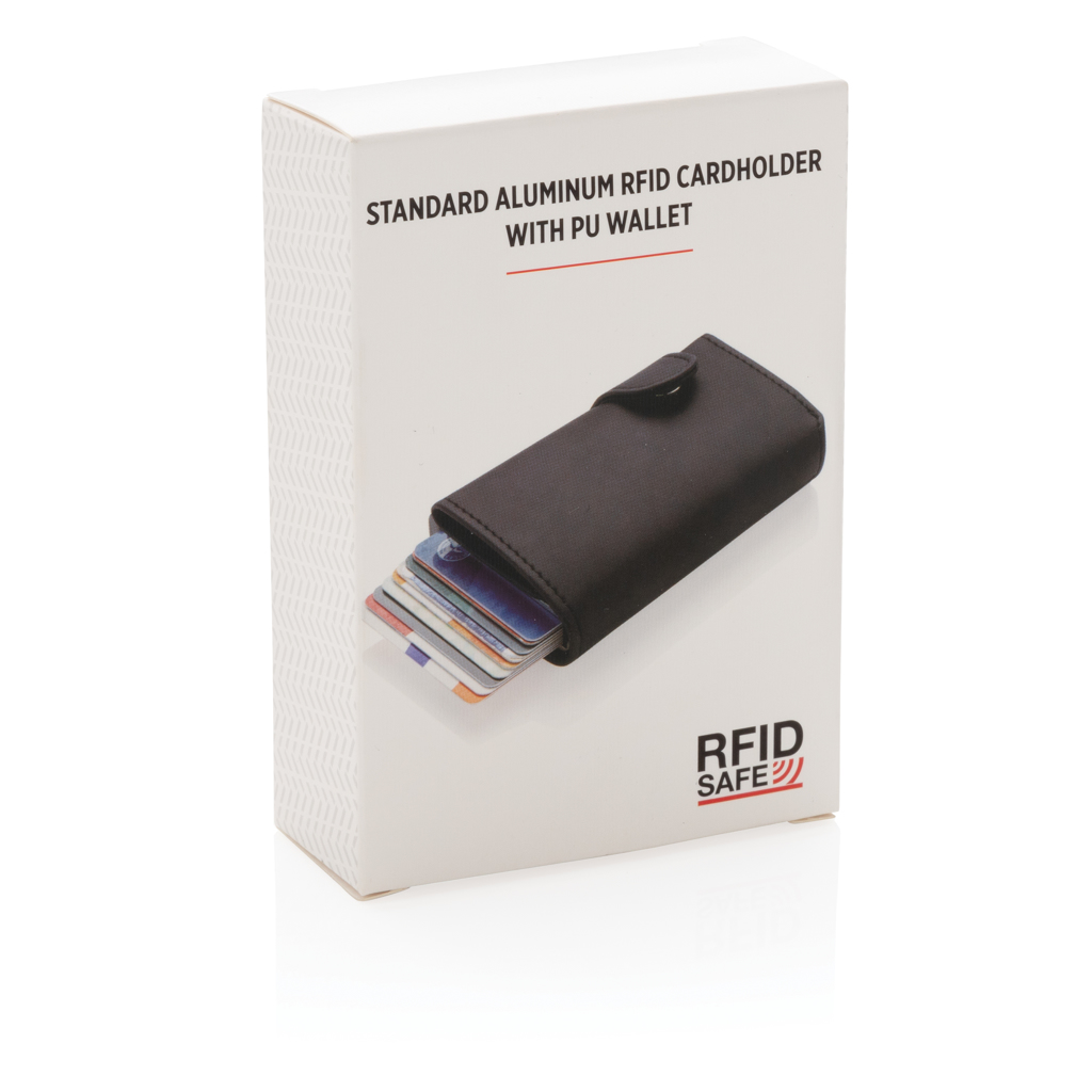 XD Collection RFID Kartenhalter aus Aluminium mit PU-Börse