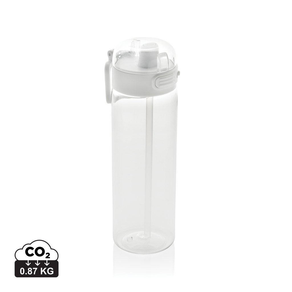 XD Collection Sip'nLock RCS rPET Sport-Trinkflasche 800 ml — auslaufsicher, mit Strohhalm, bedruckbar