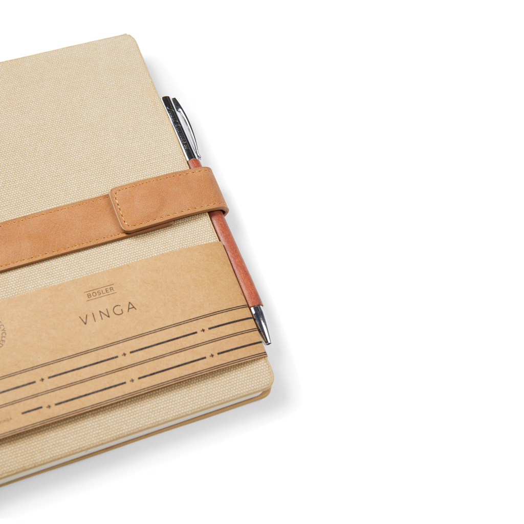 VINGA Bosler A5-Notizbuch aus RCS-recyceltem Papier, mit Logo veredelbar