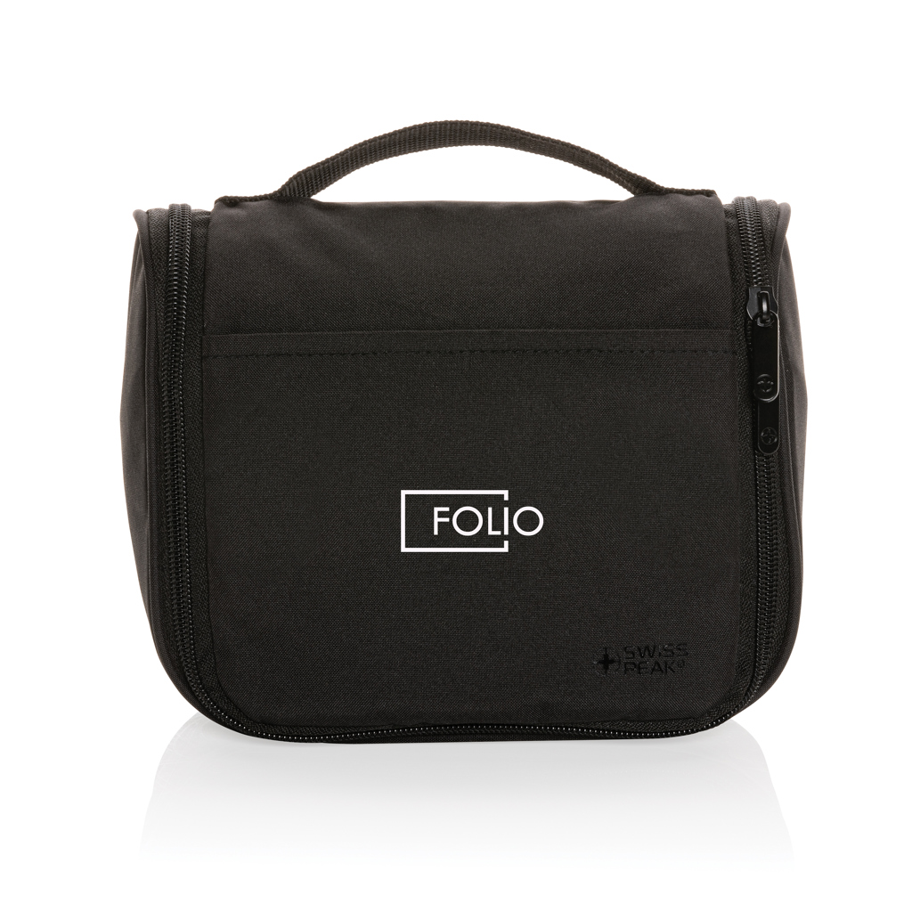 Swiss Peak Lohan AWARE Kosmetiktasche recycelt, schwarz, bedruckbar