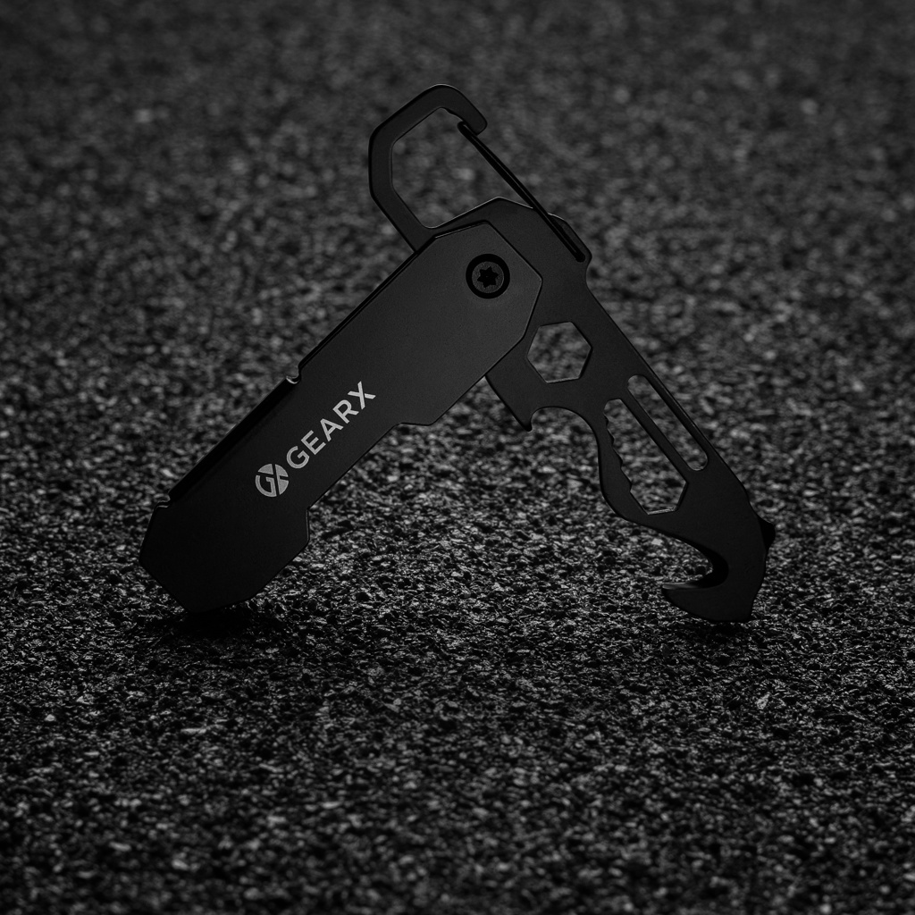 Gear X faltbares EDC-Multitool 11-in-1 aus Edelstahl mit Karabiner