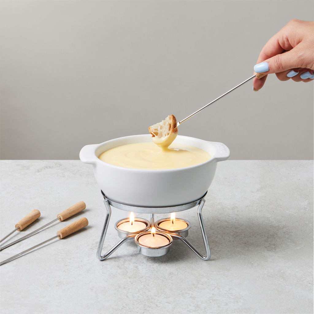 BOSKA Käse-Fondue-Set Party 750 ml Keramik weiß bedruckbar