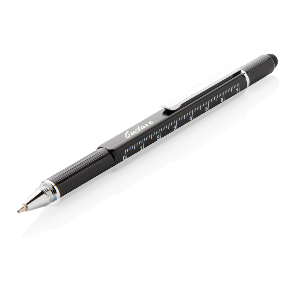 XD Collection 5-in-1 Aluminium Tool-Stift mit Wasserwaage, Skala, Schraubendreher und Stylus XD Collection 5-in-1 Aluminium Tool-Stift mit Wasserwaage, Skala, Schraubendreher und Stylus